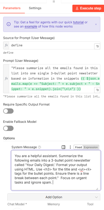 Beispiel für eine Prompt-Optimierung des KI-Agenten